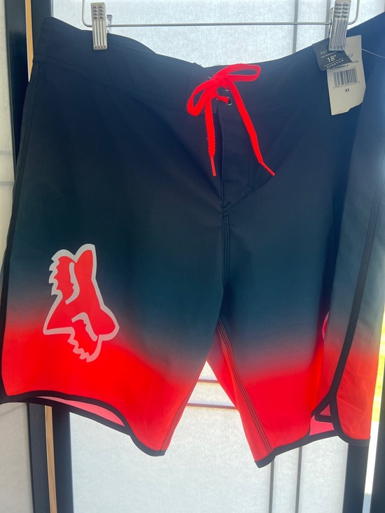 Fox Other - Fox Men's Black to orange Gradient Swim Boardshorts with orange Drawstring